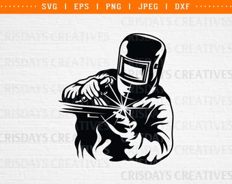 Welder Svg | Welding Helmet Cut File | Welder Silhouette Svg | Welding Clipart Png DXF EPS | Welder Tools Craft File | Welding Svg Bundle