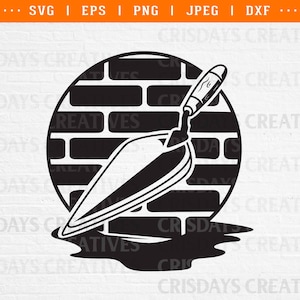 trowel svg, trowel png, trowel clipart, construction tools svg, trowel bricks svg, masonry trowel svg cut files clipart dxf png silhouette