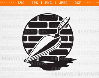 trowel svg, trowel png, trowel clipart, construction tools svg, trowel bricks svg, masonry trowel svg cut files clipart dxf png silhouette
