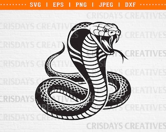 Cobra SVG | Snake Cobra Vector | Reptile Silhouette Cut File | Cricut & Silhouette Digital Download