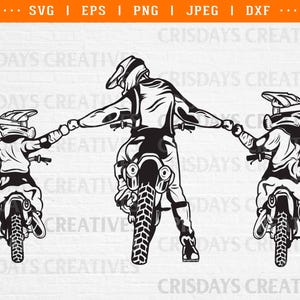 お父さんと子供たちの svg、モトクロスに乗るお父さんの svg、モトクロス レースの svg、モトクロス レースをするお父さんと子供たちの svg、モトクロスのクリップアート、cricut 用の svg ファイル