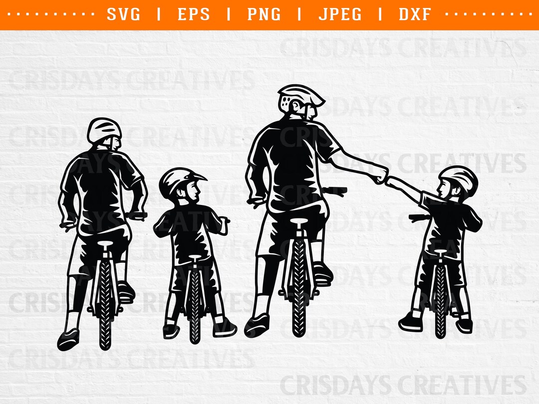 Biker Family Svg, Family Svg, Father and Sons Svg, Mountain Biking Svg ...