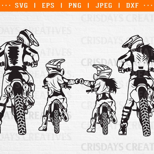 family svg, family of four motocross svg, motocross family svg, family motocross svg, motocross svg motocrossing svg cutfiles dxf png cricut