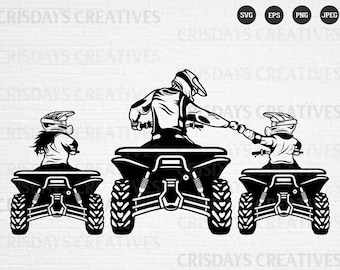 Dad ATV's Svg| ATV svg| Ojciec, syn, córka ATV Svg| DadLife KidLife Svg| Family Bonding| Pliki do cięcia, Wektor, Png, Jpeg, Clipart