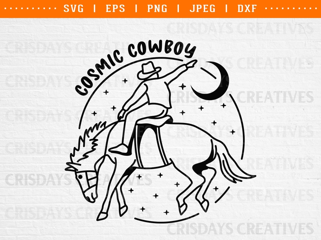 Cosmic Cowboy Svg, Country Png, Western T-shirt Sticker Clip Art ...