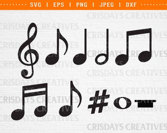 Musical Notes SVG Bundle | Music Symbols Clipart Set | Treble Clef & Band Cut Files for Cricut, Silhouette