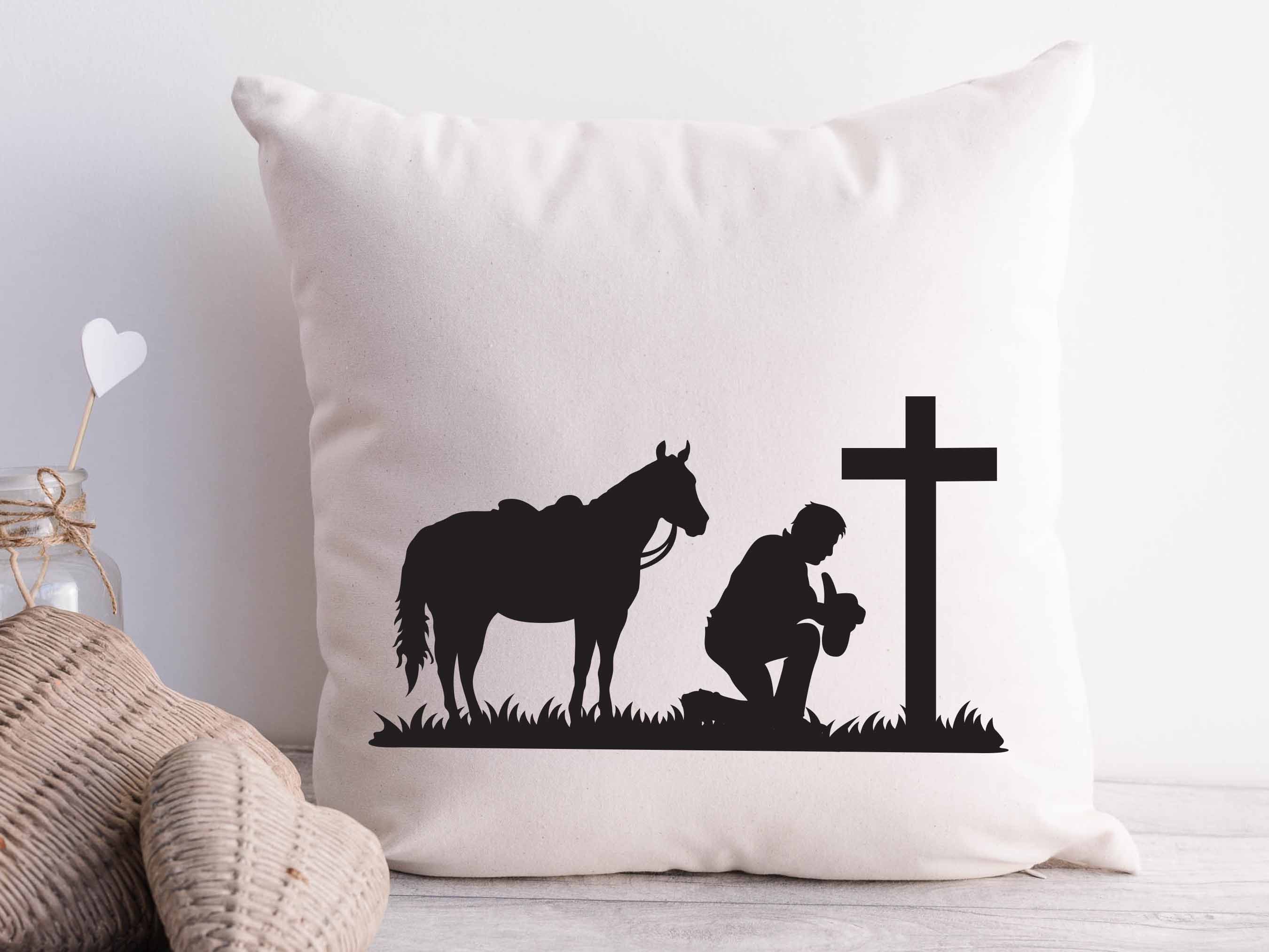 Cowboy Kneeling at Cross Svg Cowboy Kneeling Svg Cowboy Svg Etsy