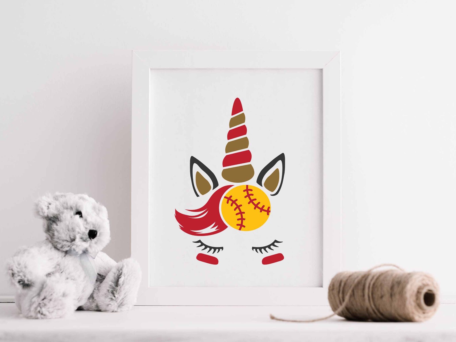 Softball Unicorn Svg Unicorn Face Softball Svg Softball Etsy