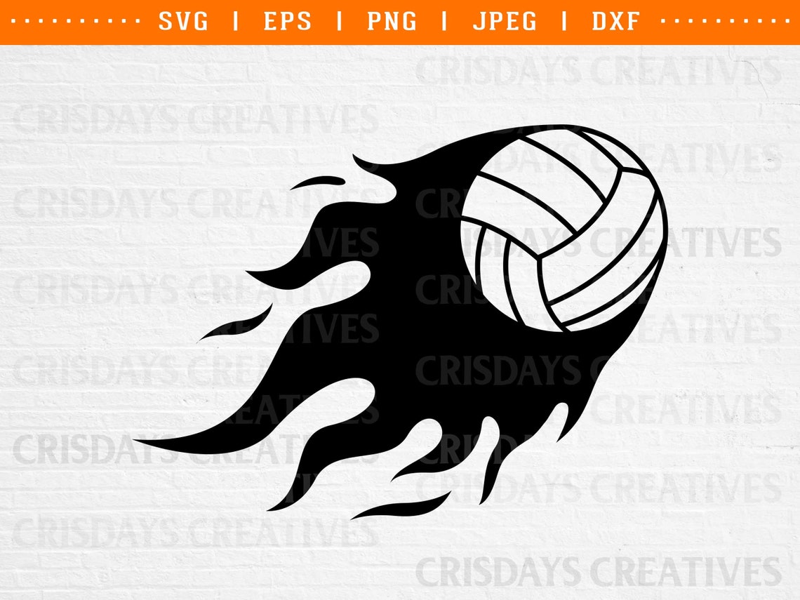 Volleyball Exploding Svg Flaming Volleyball Player Svg| Volleyball Svg| Flaming Volleyball Svg ...
