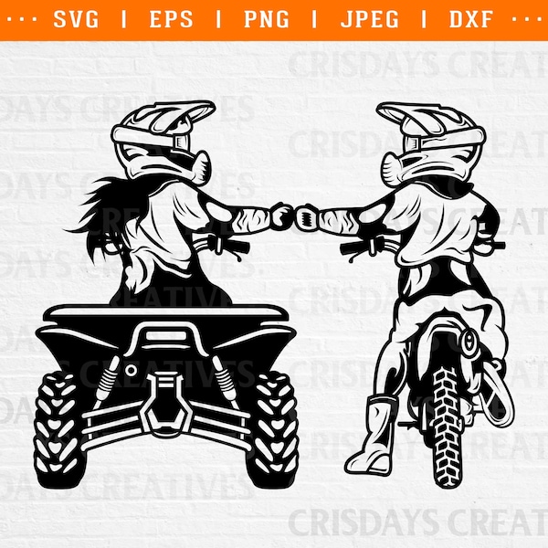 son and daughter svg, son motocross svg, daughter atv svg, atv svg, motocross svg, family svg, siblings svg siblings bonding svg quad racing