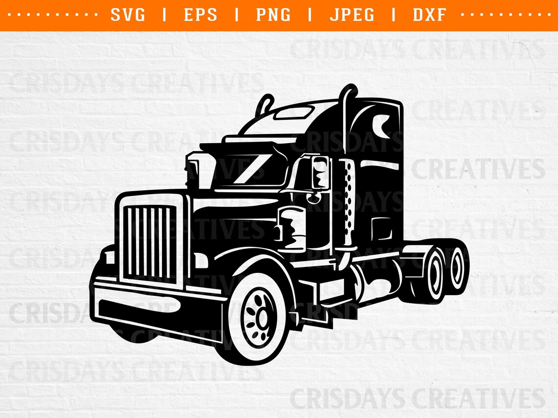 Semi Truck Svg Trucker Png Semi Truck Vectortruck - Etsy