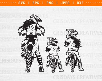 Momlife Motocross SVG: Mom, Son, Daughter Dirtbike Design (Digital Files)