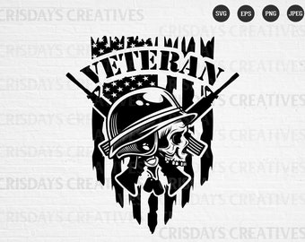 US Veteran Memorial Flag SVG, Patriotic Military Tribute Cut File, American Hero Flag Design for Cricut & Silhouette