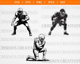 Football Players SVG | Football Silhouette Cut File | American Football Player SVG | Game Day Sports Design for Cricut & Silhouette