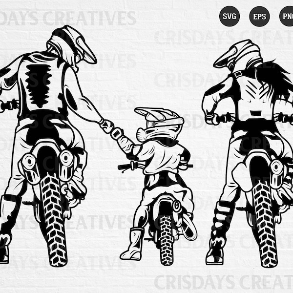 Family Motocross Svg| Motocross svg| Father, Kid, Mom Motocross Svg| DadLife KidLife Momlife Svg| Family Bonding| SVG, Vector,Clipart