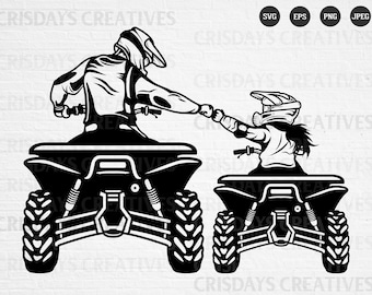 Father and Daughter ATV Svg| ATV svg| Father and Daughter Svg| DadLife KidLife SVG| Father's Day Gift| Cut Files, Vector, Png, Jpeg, Clipart