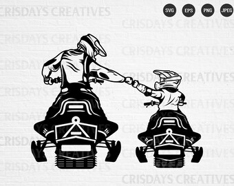 Father and Son Snowmobile Svg Snowmobile svg DadLife KidLife SVG winter games snow mobile ,fun in snow, snow day, snow adventure
