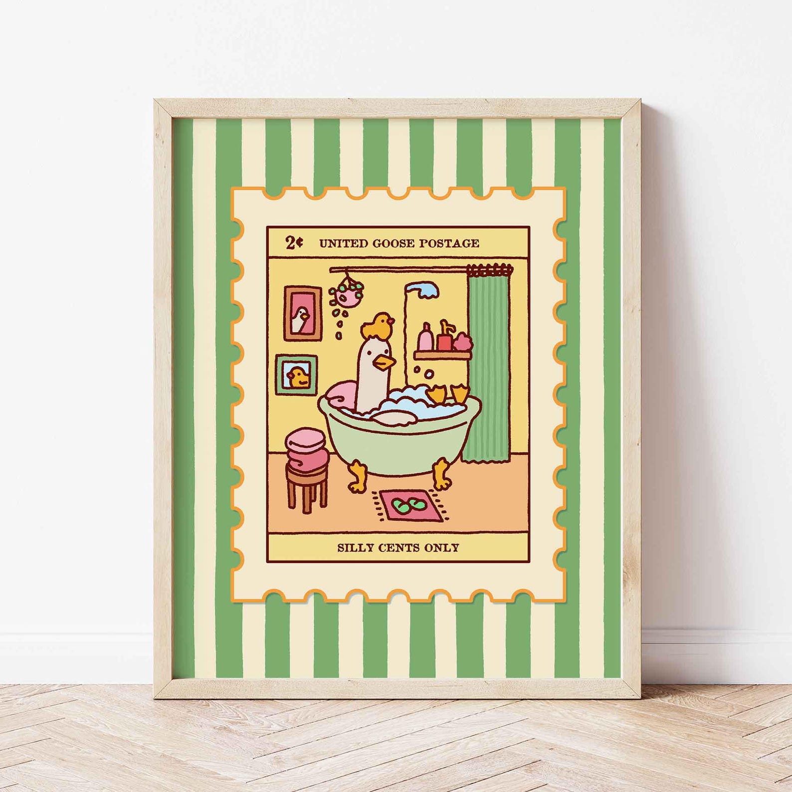Duck in a Bath Poster, Cute Bathroom Art Print, Cute Bath Trendy Art ...