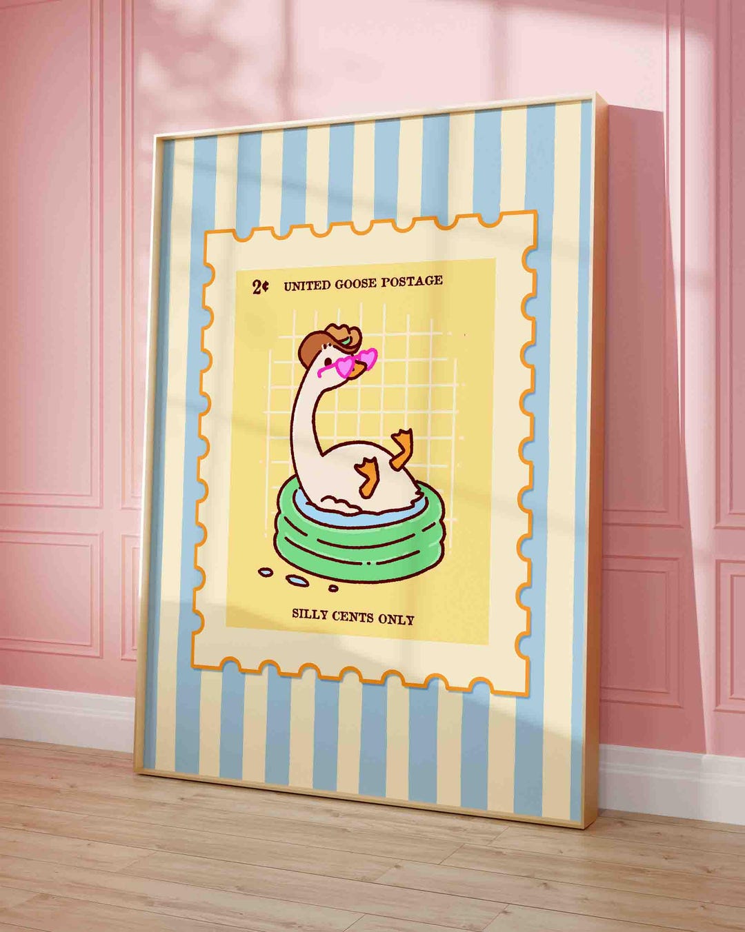 Duck in a Bath Poster, Cowboy Bird Bathing, Cute Bathroom Art Print ...