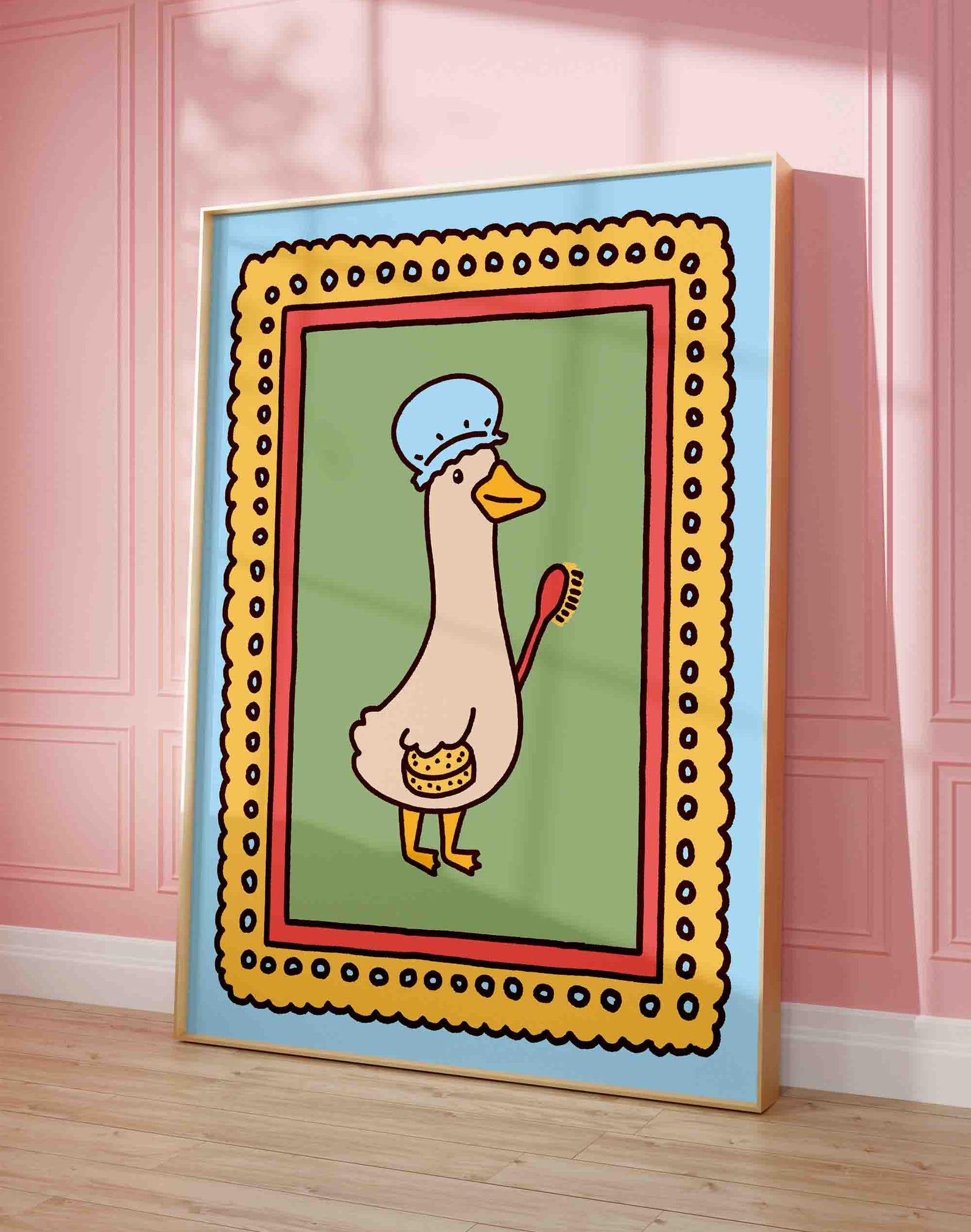 Duck in a Bath Poster, Funny Bath Time Poster, Cute Bathroom Art Print ...