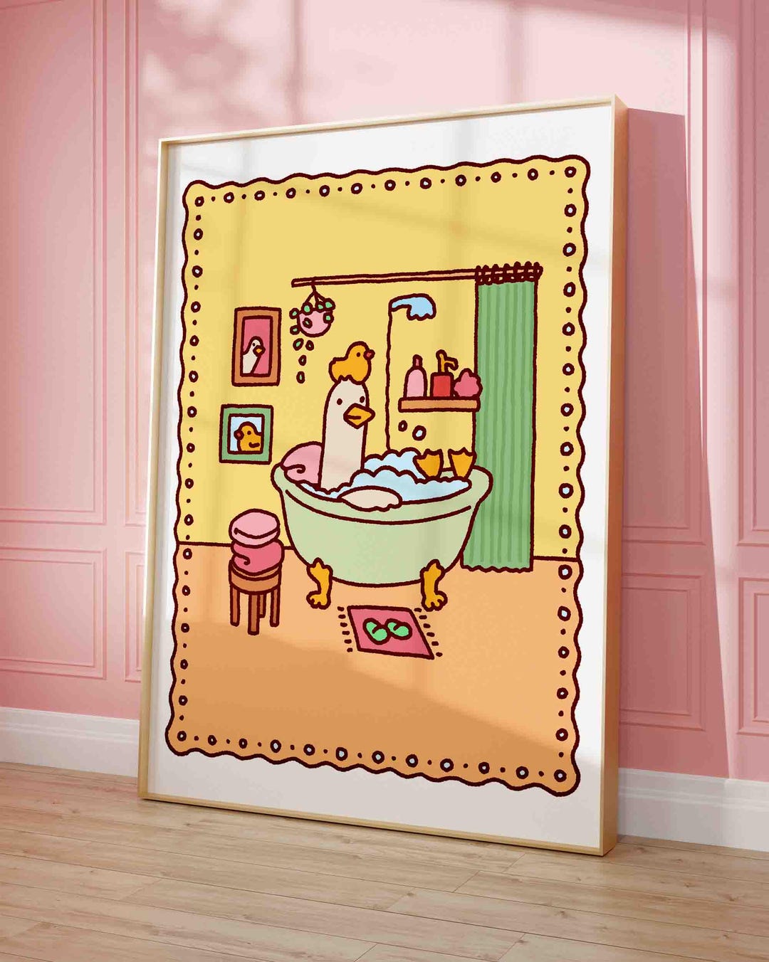Duck in a Bath Poster, Bubble Bath Time Poster, Cute Bathroom Art Print ...