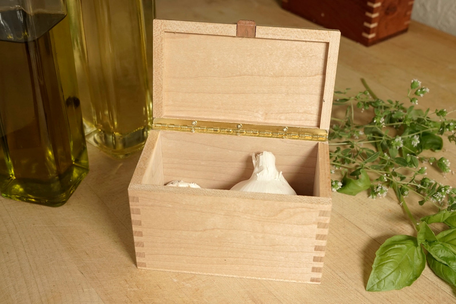 Maple Garlic Box Garlic Holder Garlic Vault Etsy