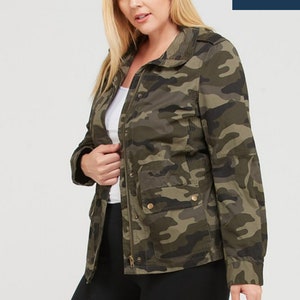 Plus Size Camouflage Pattern Jacket Etsy