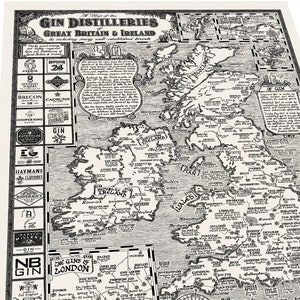Carte de la Grande-Bretagne et de l'Irlande dessinée à la main • Impression d'art par Manuscript Maps