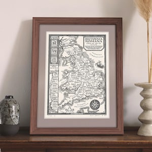 Handgetekende kaart Romeins Groot-Brittannië • Kunstdruk van Manuscript Maps