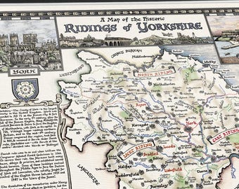 Hand-drawn Yorkshire Map • Fine Art Print by Manuscript Maps