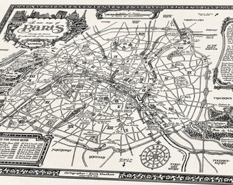 Hand-drawn Map of Paris • Fine Art Print by Manuscript Maps