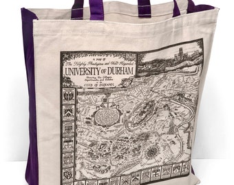 Durham University Map Tote Bag • 100% Cotton