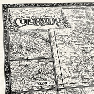 Carte des pistes du Colorado dessinée à la main • Impression artistique par Manuscript Maps