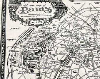 Hand-drawn Map of Paris • Fine Art Print by Manuscript Maps