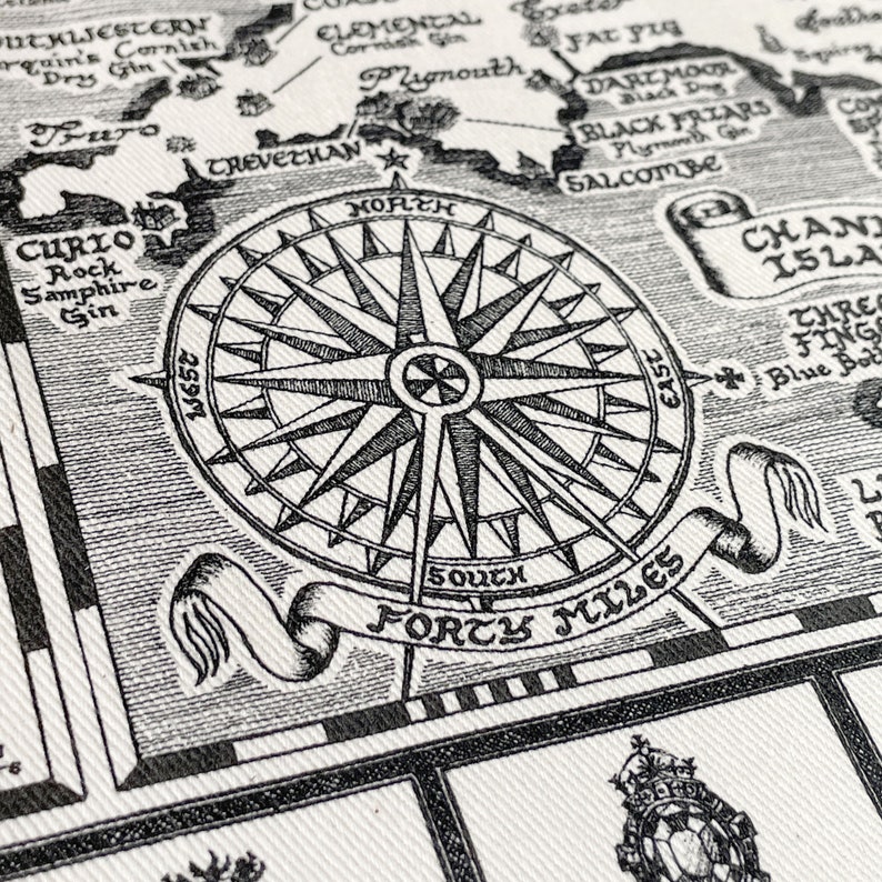 Gin Distilleries Map Tea Towel 100% Cotton image 7