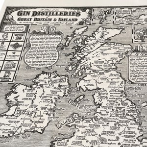 Gin Distilleries Map Tea Towel 100% Cotton image 4