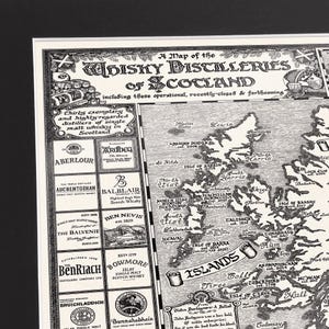 Hand-drawn Scotland Whisky Map • Fine Art Print by Manuscript Maps