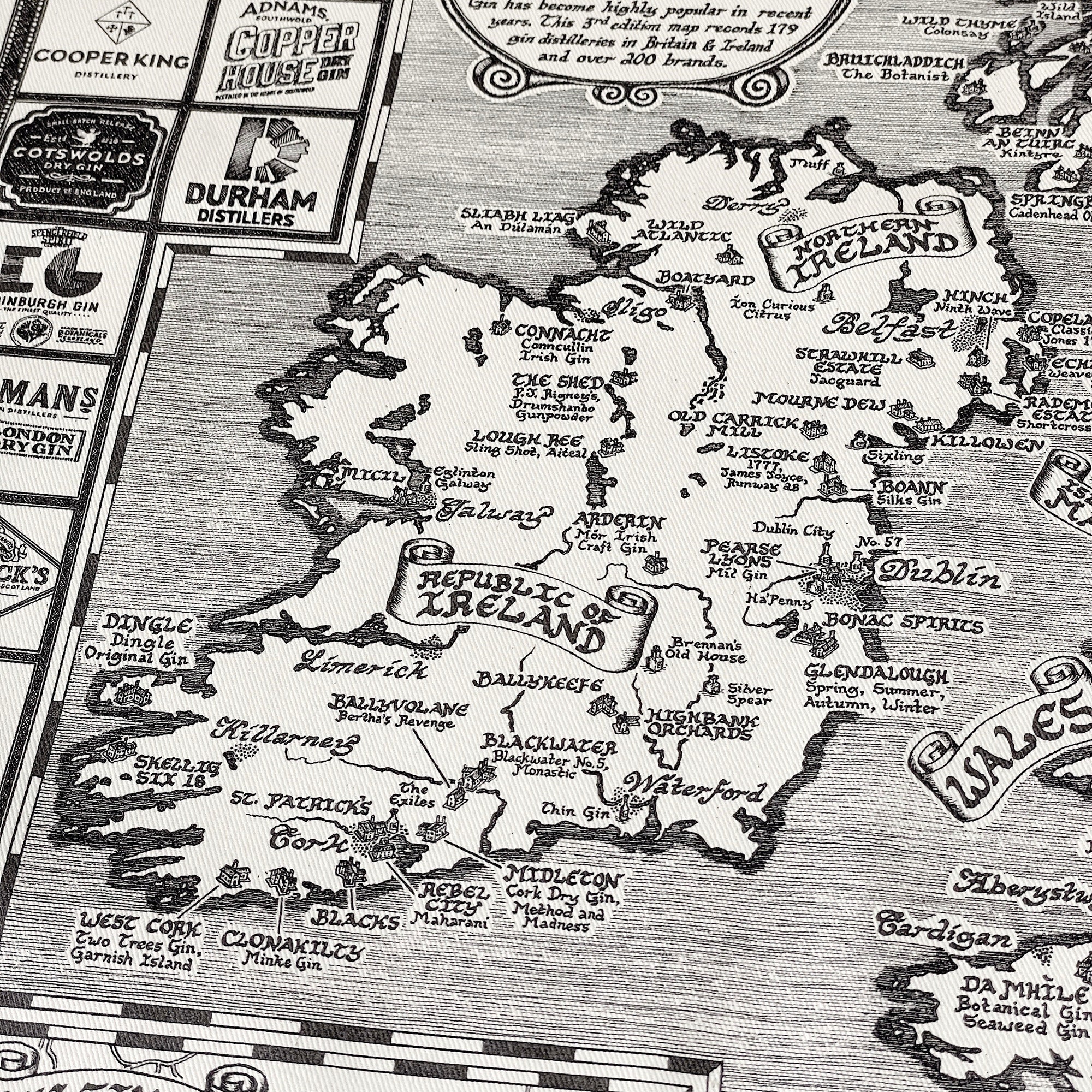 Gin Distilleries Map Tea Towel • 100% Cotton - Etsy