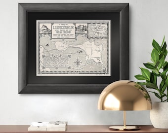 Hand-drawn Map of Lindisfarne • Fine Art Print by Manuscript Maps