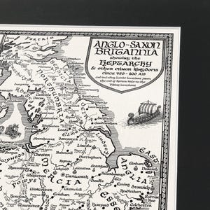 Handritad anglosaxisk karta över Britannien • Konsttryck av Manuscript Maps