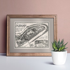 Carte dessinée à la main de Durham Bailey • Impression d'art par Manuscript Maps