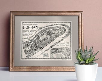Hand-drawn Map of Durham Bailey • Fine Art Print by Manuscript Maps