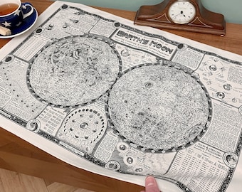 Moon Map Tea Towel • 100% Cotton