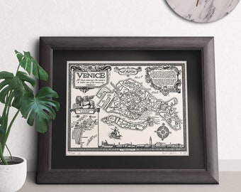 Hand-drawn Map of Venice • Fine Art Print by Manuscript Maps
