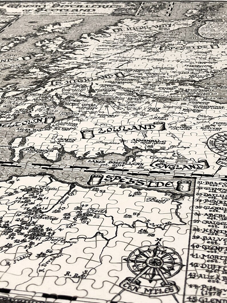 Scotland Whisky Map Jigsaw Puzzle 1000 pieces Etsy