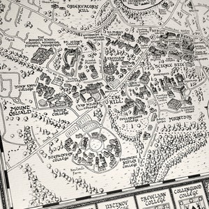 Hand-drawn Durham University Map Fine Art Print by Manuscript Maps image 6