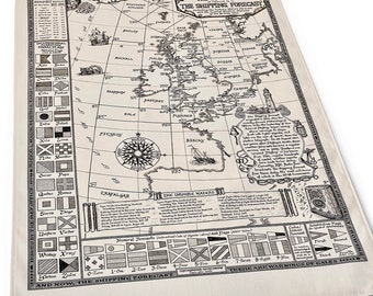 Shipping Forecast Map Tea Towel • 100% Cotton