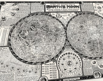 Hand-drawn Moon Map • Fine Art Print by Manuscript Maps