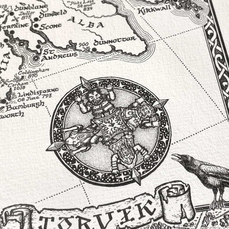 Hand-drawn Viking Britain Map • Fine Art Print by Manuscript Maps - Etsy