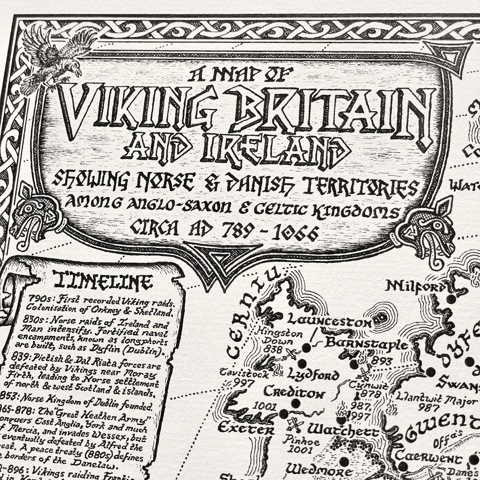 Hand-drawn Viking Britain Map • Fine Art Print by Manuscript Maps - Etsy